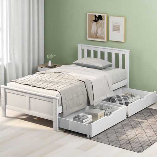 3ft wooden single bed - wooden,