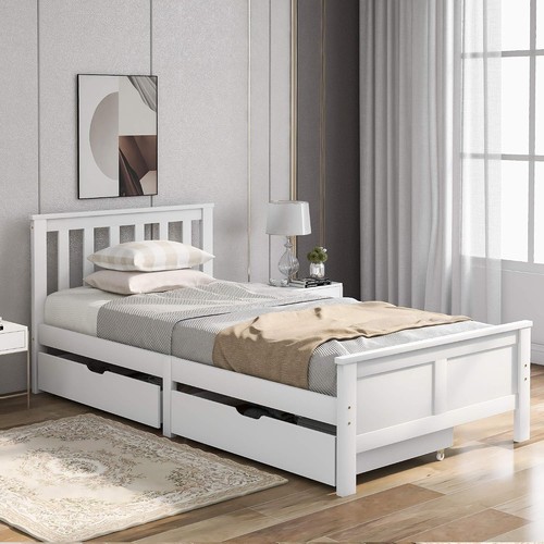 Wooden solid pine storage bed - wooden,