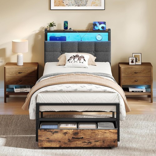 3ft single bed frame - 3ft, led