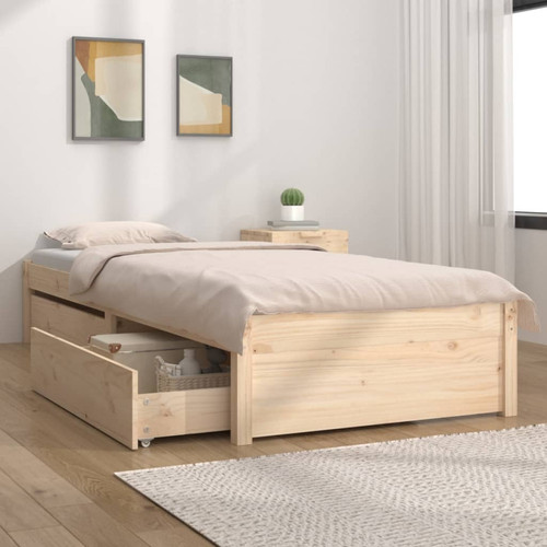 Single bed frame brown pine - single,