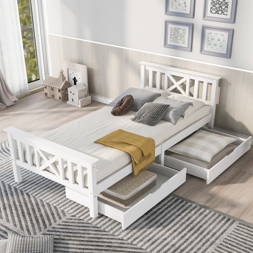 Wooden bed frame solid - bed,