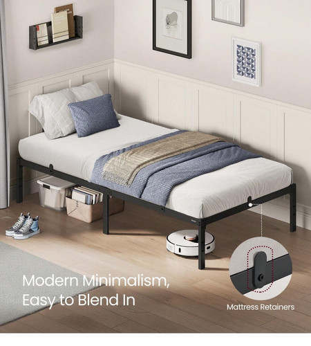 Single metal bed - bed, frame
