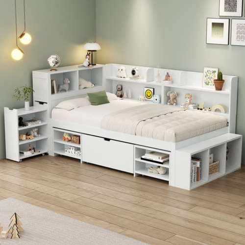 Single bed with bookcase - single,