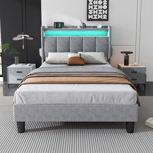 Upholstered bed frame velvet - frame,