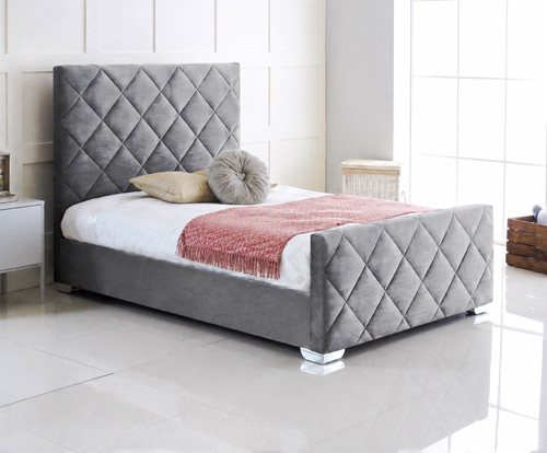 Grey velvet upholstered - velvet, single