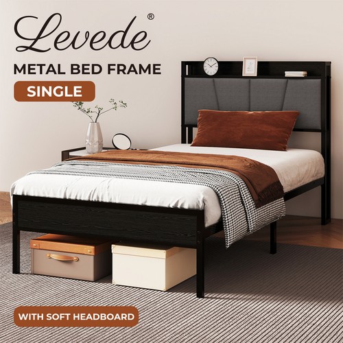 Levede single bed - single, metal
