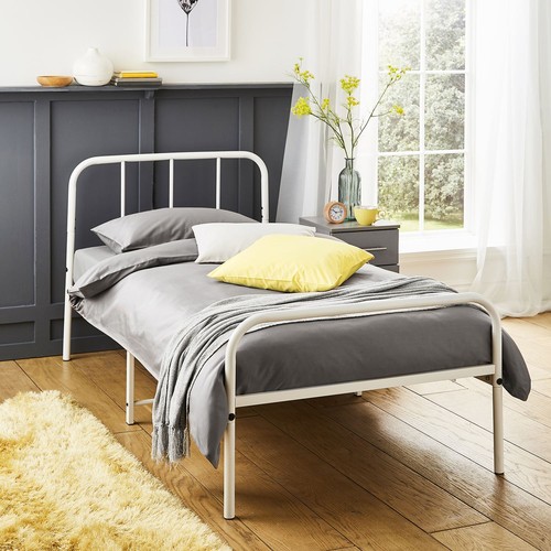 Single bed frame metal rounded - bed,