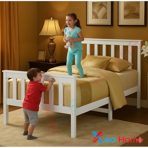 White 3ft wooden - bed, frame