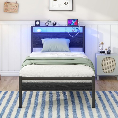 Single metal bed frame - bed, with