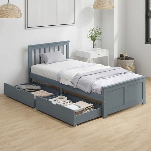 Pine storage bed 3ft - pine, bed,