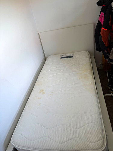 White single wood storage - single, bed