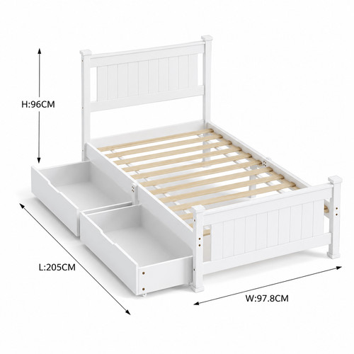 Single bed frame solid pine - frame,,