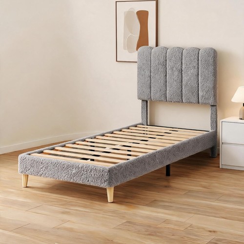 Single upholstered bed frame - upholstered,