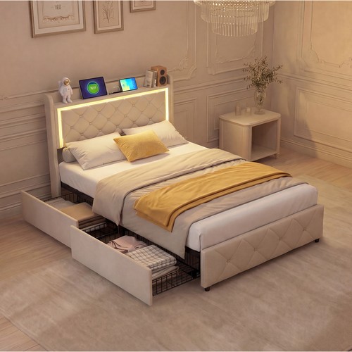Upholstered platform bed - upholstered,