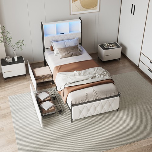 3ft single bed upholstered - 3ft,